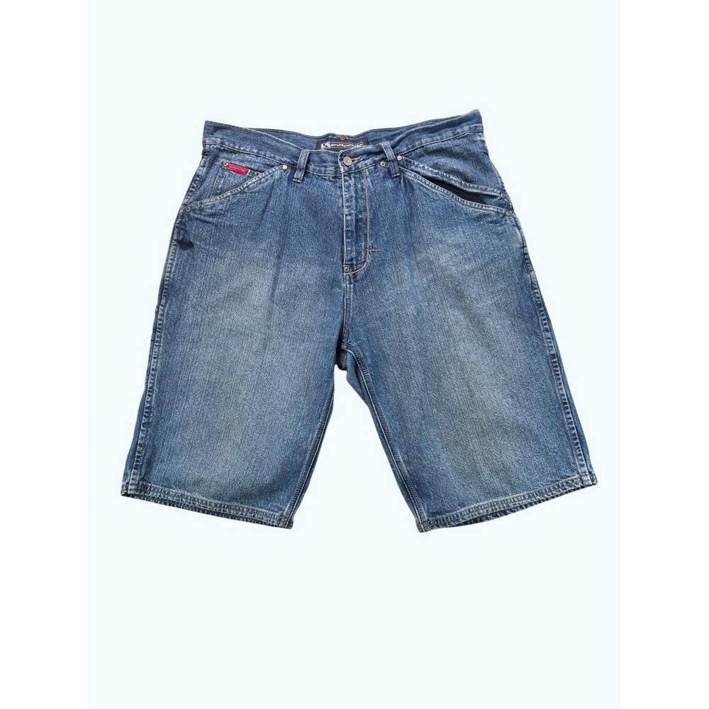 Vintage Drunknmunky Y2K Baggy Grunge Denim Carpenter Shorts Blue Men's 38